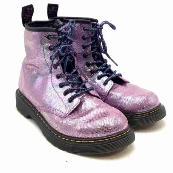 Dr. Martens 1460 Pascal Snake Metallic Purple Casual Boot - Picture 1 of 10